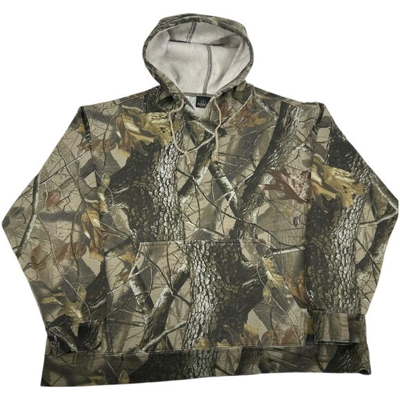 Vintage 90s y2k Mens Camo Cotton Redhead Realtree Hardwoods Hoodie Sweatshirt XL